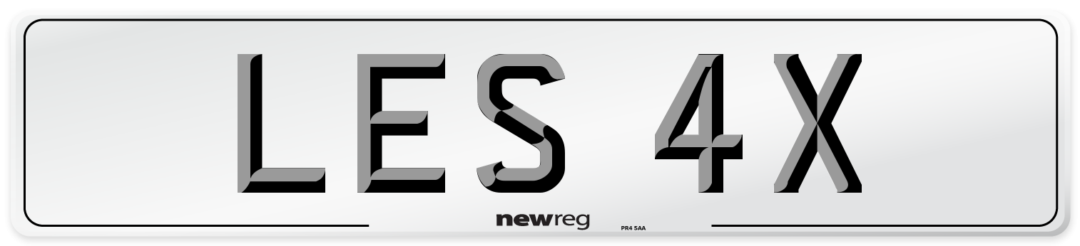 LES 4X Number Plate from New Reg